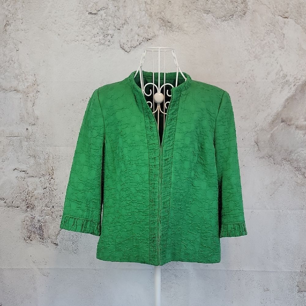 Classiques Entier by Atelier Emerald Green Textured Jacket Womens Size L
